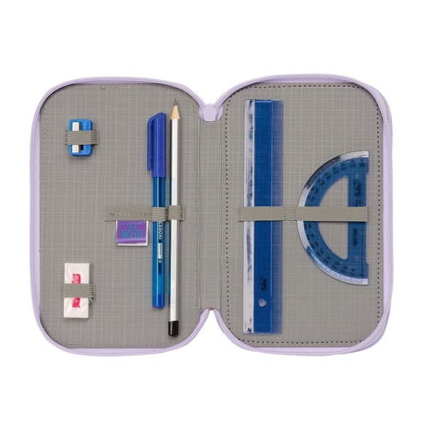 Trippel pennfodral Wish Lila 12.5 x 19.5 x 5.5 cm (36 Delar)
