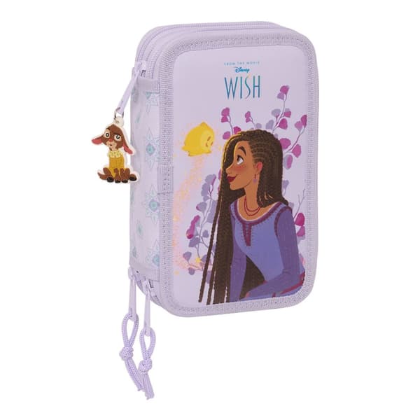 Trippel pennfodral Wish Lila 12.5 x 19.5 x 5.5 cm (36 Delar)