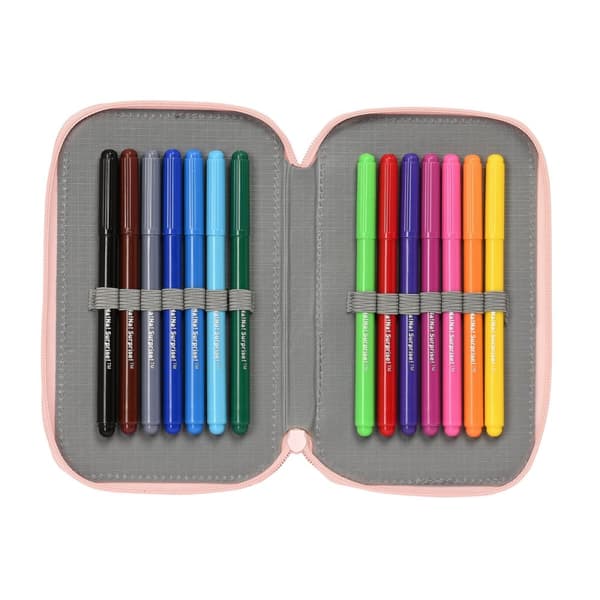 Dubbelt pennfodral Na!Na!Na! Surprise Fabulous Rosa 12.5 x 19.5 x 4 cm (28 Delar)