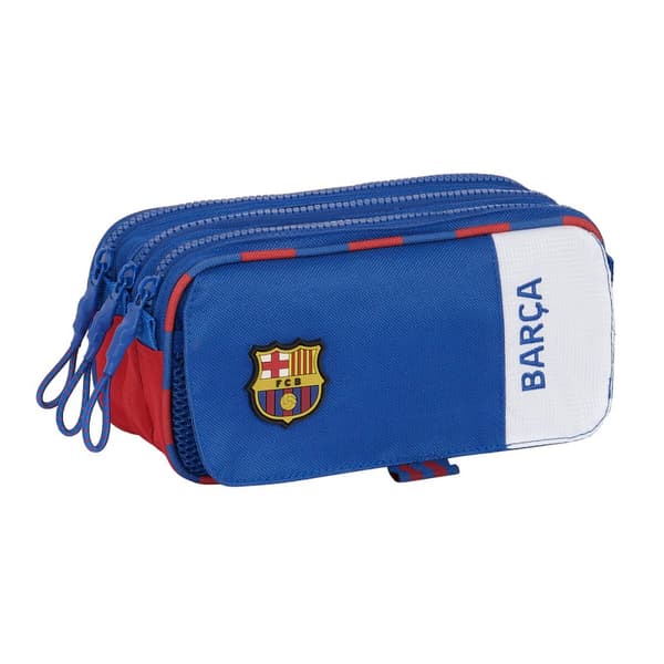 Dobbelt carry-all F.C. Barcelona Blå Rødbrun 21,5 x 10 x 8 cm