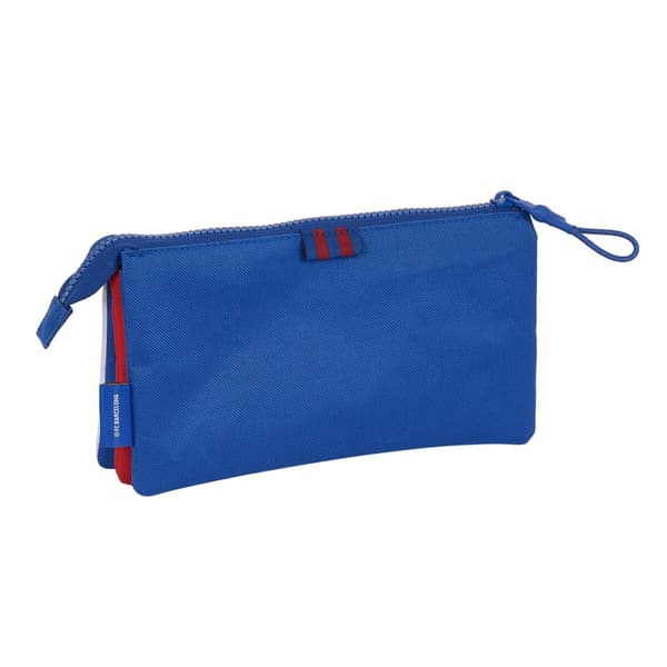 Dobbelt carry-all F.C. Barcelona Blå Rødbrun 22 x 12 x 3 cm