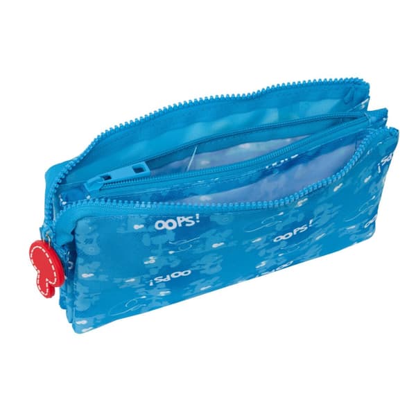 Dobbelt carry-all Los Pitufos Blå 22 x 12 x 3 cm