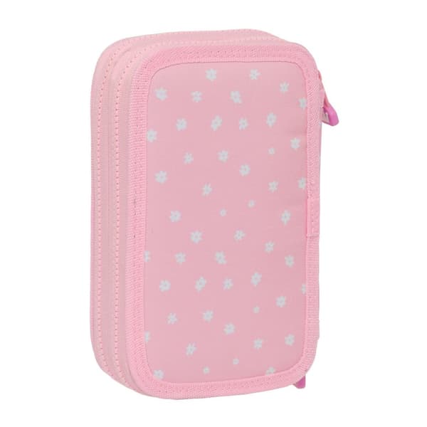 Dobbelt penalhus Glow Lab Sweet home Pink 12.5 x 19.5 x 4 cm (28 Dele)