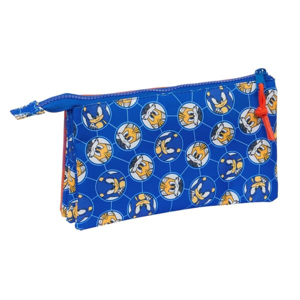 Kolmilokeroinen laukku Sonic Prime Sininen 22 x 12 x 3 cm