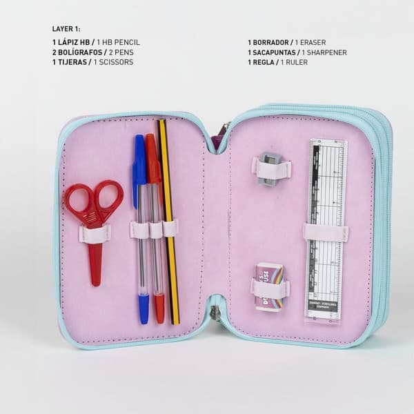 Tredobbelt Penalhus Gabby's Dollhouse Pink 12,5 x