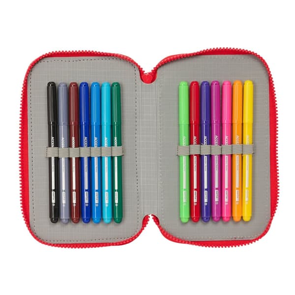 Kolmoiskynäkotelo Atlético Madrid Punainen 12,5 x 19,5 x 5,5 cm 36 Kappaletta
