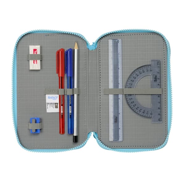 Tredobbelt Penalhus Bluey Himmelblå 12,5 x 19,5 x 5,5 cm 36 Dele
