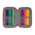 Miniatyrbillede 2 af 5: Dobbelt penalhus Pinypon Blå Pink 12.5 x 19.5 x 4 cm (28 Dele)