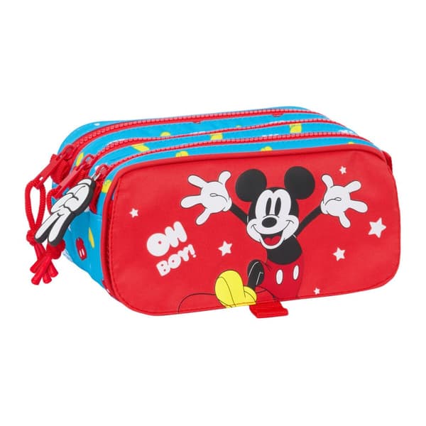 Dobbelt carry-all Mickey Mouse Clubhouse Fantastic Blå Rød 21,5 x 10 x 8 cm