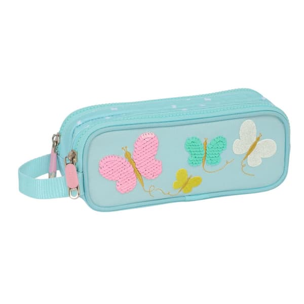 Dobbelt carry-all Moos Butterflies Lyseblå 21 x 8 x 6 cm