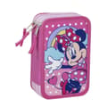 Miniatyrbillede 1 af 6: Tredobbelt Penalhus Minnie Mouse Pink 12,5 x 6,5 x 19,5 cm