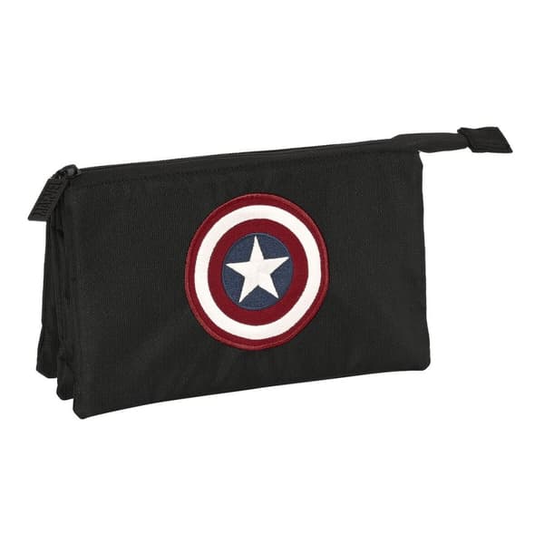 Trippelbag Capitán América Svart (22 x 12 x 3 cm)