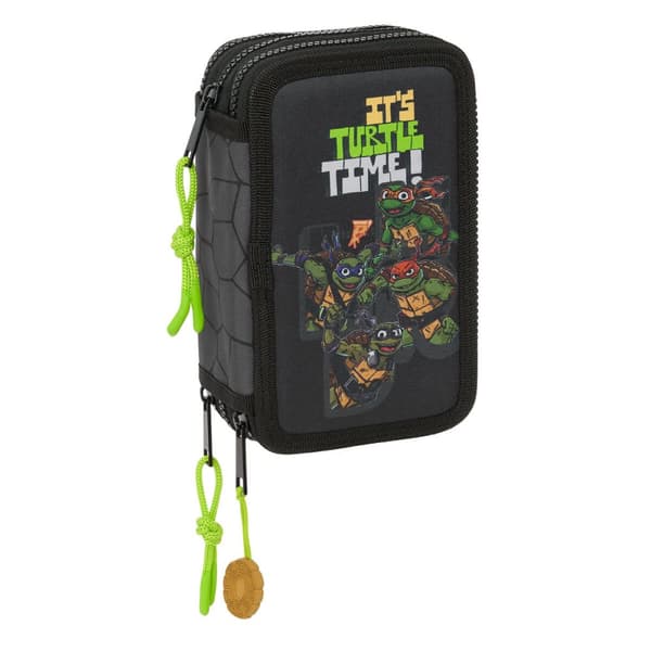 Trippel Pennal Teenage Mutant Ninja Turtles Svart Grå 12,5 x 19,5 x 5,5 cm 36 Deler
