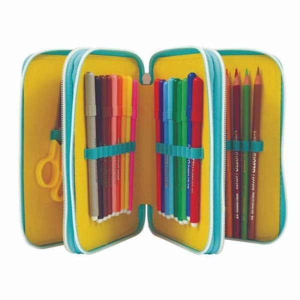 Skolväska - GIOCHI PREZIOSI - Love&amp;Peace GOPOP - 3 fack - 18 kritor - Dragkedja