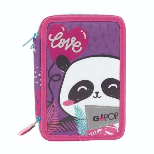 Mallette triple skola - GIOCHI PREZIOSI - GOPOP - Rosa - 18 kritor - 18 markörer