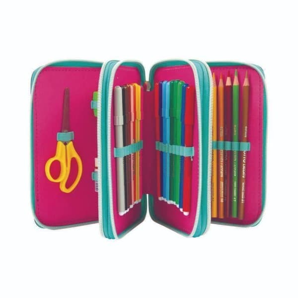 Skolväska - GIOCHI PREZIOSI - Flamingo GOPOP - 3 fack - 18 kritor - 18 filtpenna