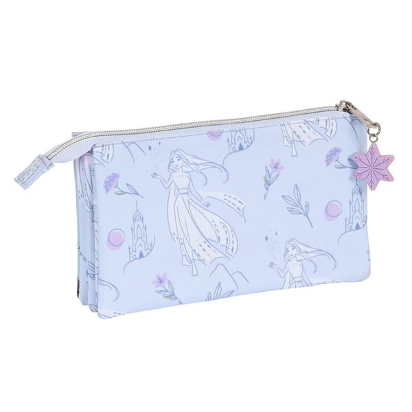 Tredobbelt bæretaske Frozen Believe Syren 22 x 12 x 3 cm