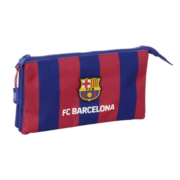 Tredobbelt bæretaske F.C. Barcelona 24/25 Rødbrun Marineblå 22 x 12 x 3 cm