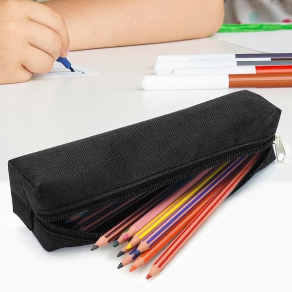Pennfodral - WAYTEX - 931273N - Mjuk polyester - Blixtlås - Vanlig svart