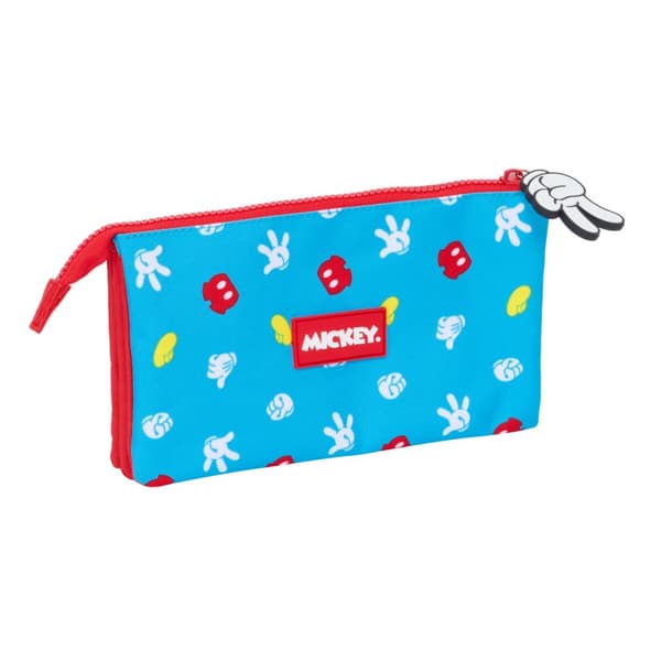 Dobbelt carry-all Mickey Mouse Clubhouse Fantastic Blå Rød 22 x 12 x 3 cm
