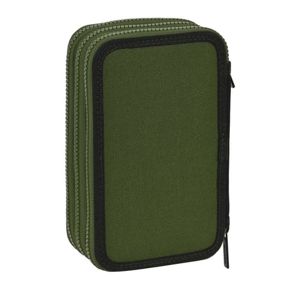 Trippel pennfodral Safta Dark forest Svart Grön 12.5 x 19.5 x 5.5 cm (36 Delar)