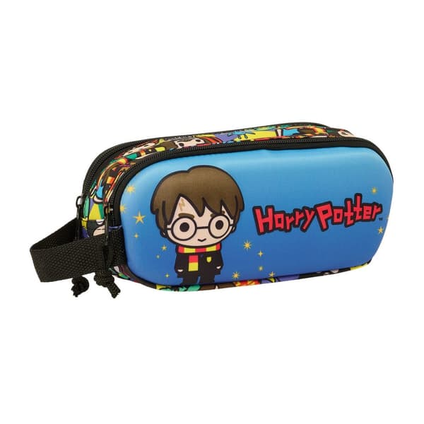 Dobbelt carry-all Harry Potter Blå Multifarvet 21 x 8 x 6 cm 3D