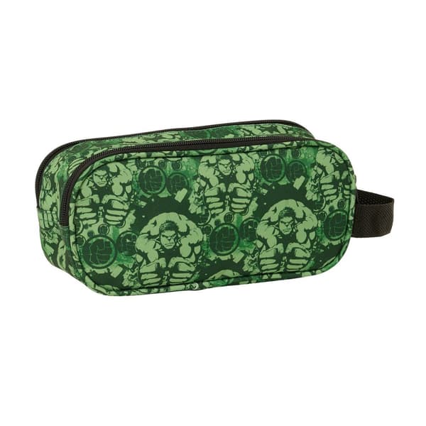 Dobbelt carry-all Hulk Sort Grøn 21 x 8 x 6 cm 3D
