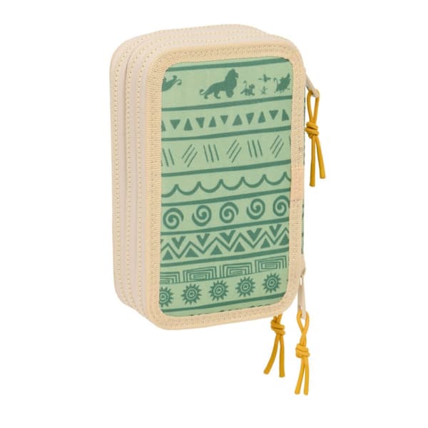 Trippel Pennal Mufasa Grønn Beige 12,5 x 19,5 x 5,5 cm 37 Deler