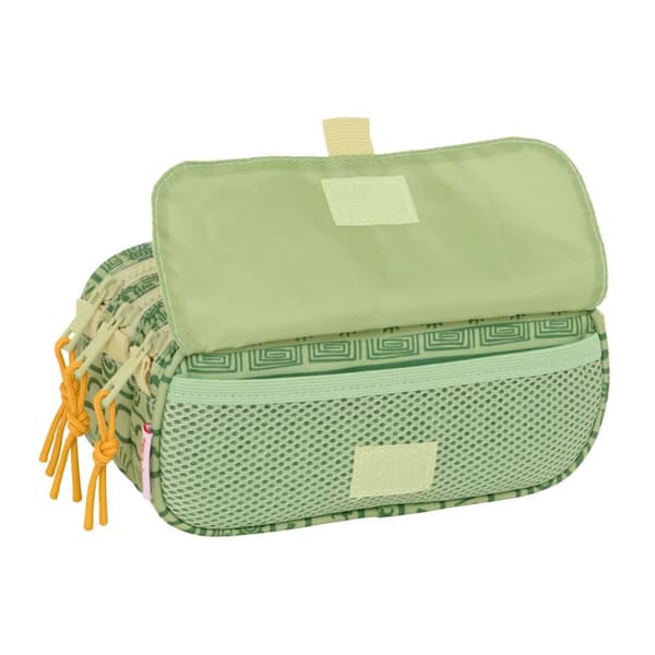 Tredobbelt bæretaske Mufasa Grøn Beige 21,5 x 10 x 8 cm
