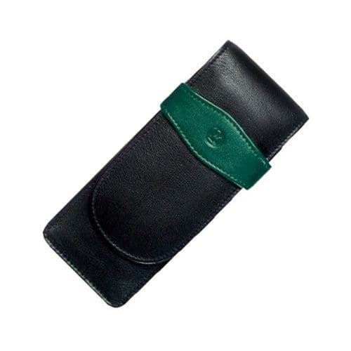 Läderetui - PELIKAN - 924092 - För 3 pennor - Svart - Handgjord - Storlek 60x130x20mm