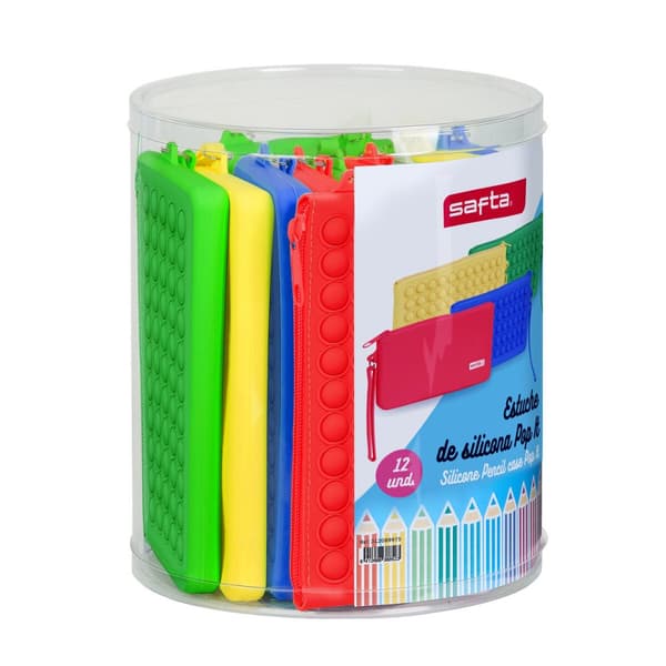 Skolväska Safta Pop It Platt Multicolour Set (12 Delar)