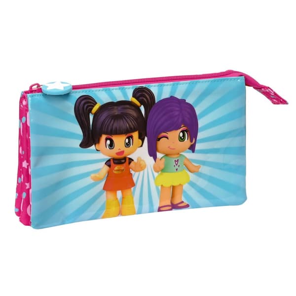 Dobbelt carry-all Pinypon Blå Pink 22 x 12 x 3 cm