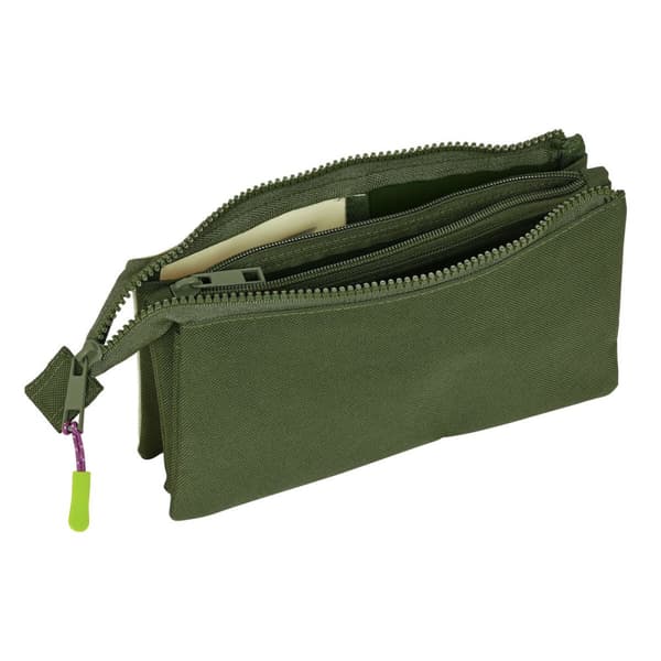 Tredobbelt bæretaske Munich Bright khaki Grøn 22 x 12 x 3 cm