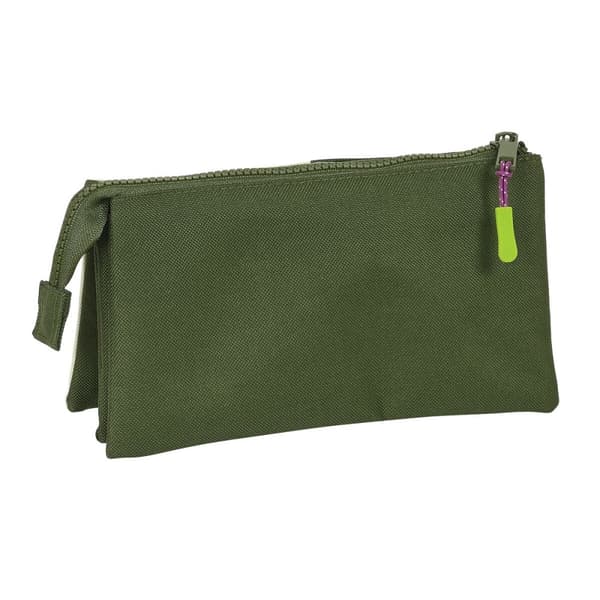 Tredobbelt bæretaske Munich Bright khaki Grøn 22 x 12 x 3 cm