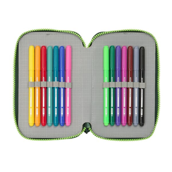 Dobbelt penalhus Real Betis Balompié Grøn 12.5 x 19.5 x 4 cm 28 Dele