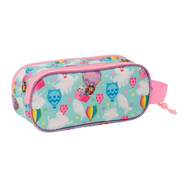 Dobbelt carry-all Gabby's Dollhouse Pink Himmelblå 21 x 8 x 6 cm 3D