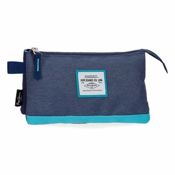 Pepe jeans förvaringsväska - 6284362 - Molly Trippelfack pennfodral Blå 22x12x5 cms Polyester