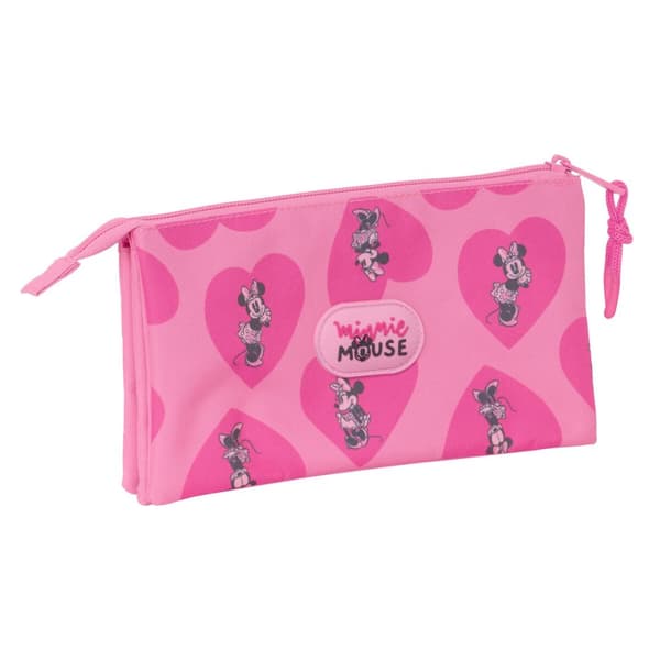 Kaksilokeroinen laukkku Minnie Mouse Loving Pinkki 22 x 12 x 3 cm