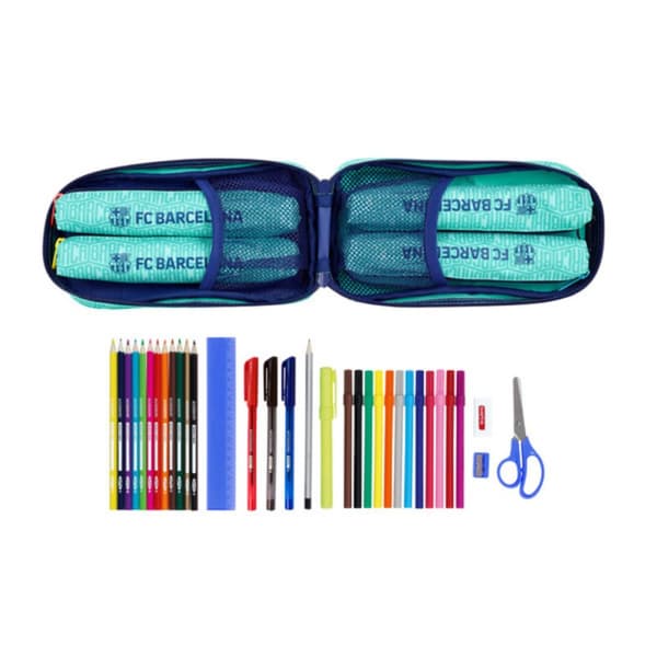 Pennfodral Ryggsäck F.C. Barcelona Turkos 12 x 23 x 5 cm 33 Delar