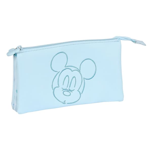 Kolmilokeroinen laukku Mickey Mouse Vaaleansininen 22 x 12 x 3 cm