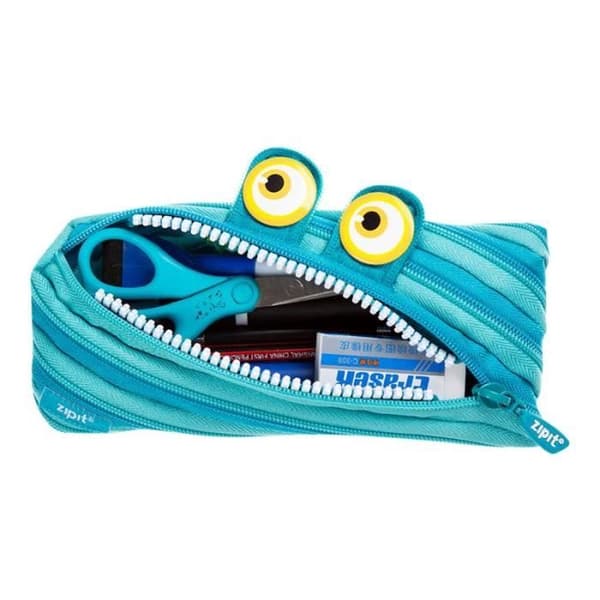 Pennfodral - ZIPIT - Wildlings - Polyester - Blå - Dragkedja