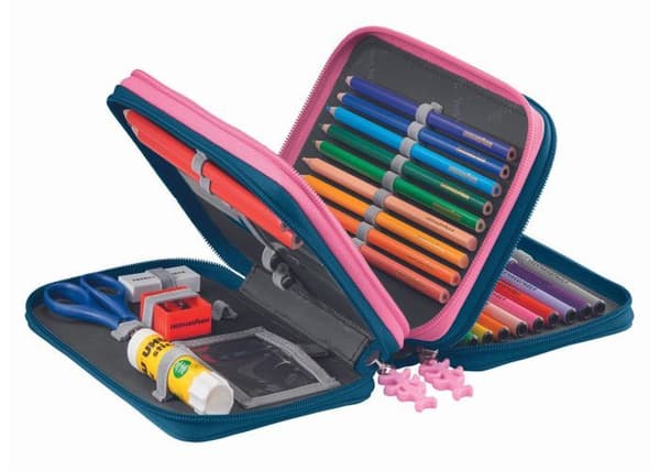 Step by Step Trousse à crayons mörkblå grå blå för flickor - XXL Penna Fodral, 3 Folds Horse Lima 201660