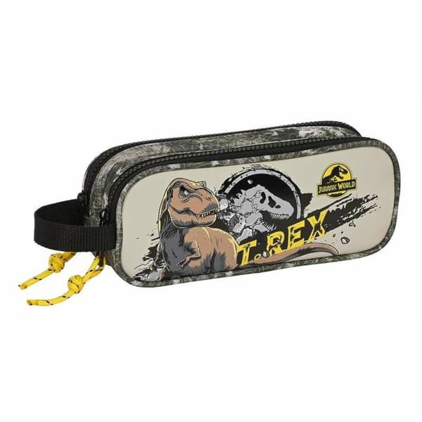 Dobbelt carry-all Jurassic World Warning Grå 21 x 8 x 6 cm