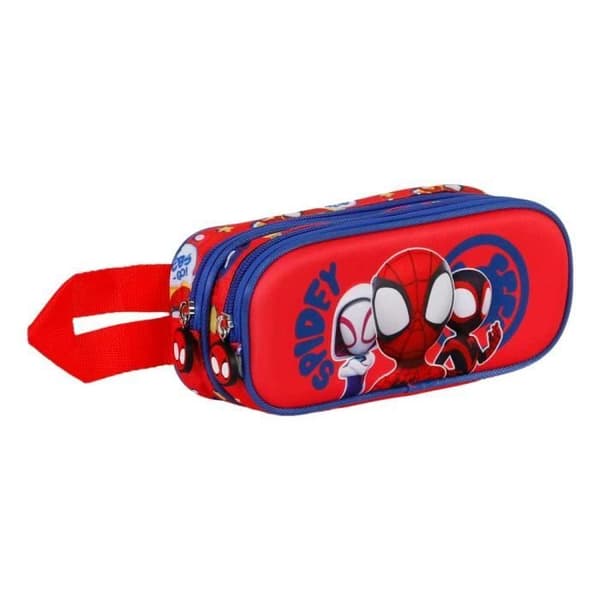 Spiderman Gang 3D Dubbel Pennfodral, One Size Röd