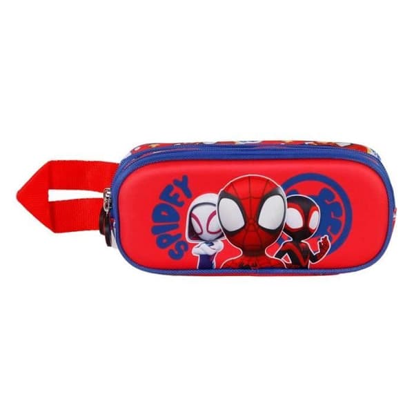 Spiderman Gang 3D Dubbel Pennfodral, One Size Röd