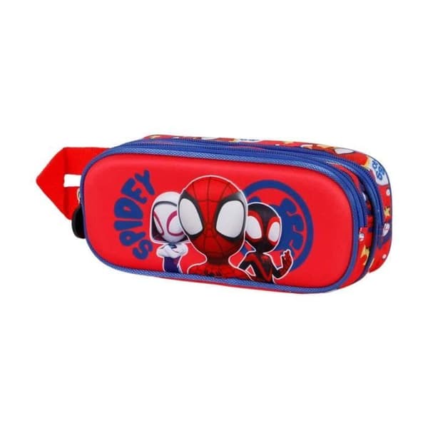 Spiderman Gang 3D Dubbel Pennfodral, One Size Röd