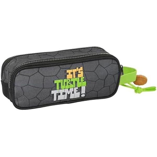 Safta Ninja Turtles dubbelt pennfodral för barn, perfekt för barn i skolåldern, bekvämt och mångsidigt, kvalitet och