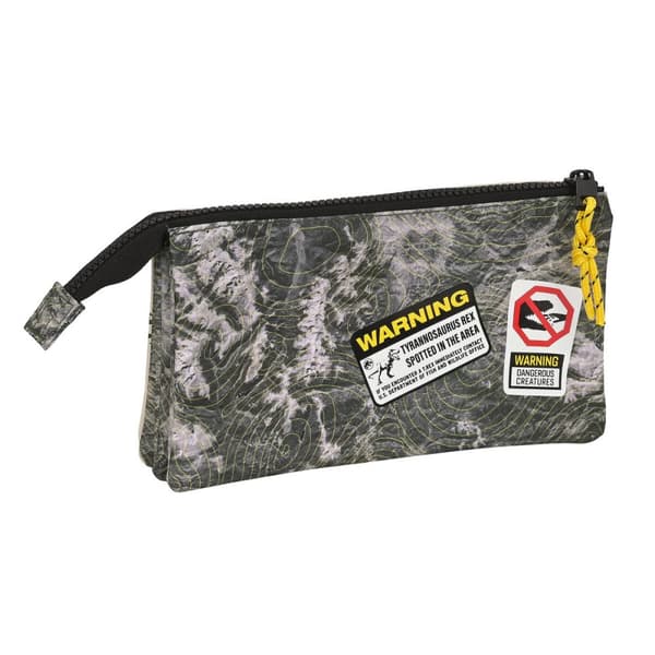 Tredobbelt bæretaske Jurassic World Warning Grå 22 x 12 x 3 cm