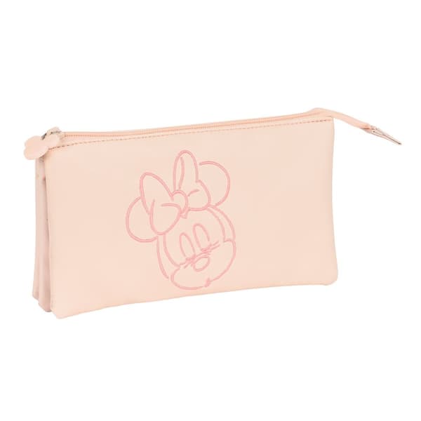Kolmilokeroinen laukku Minnie Mouse Vaaleanpunainen 22 x 12 x 3 cm