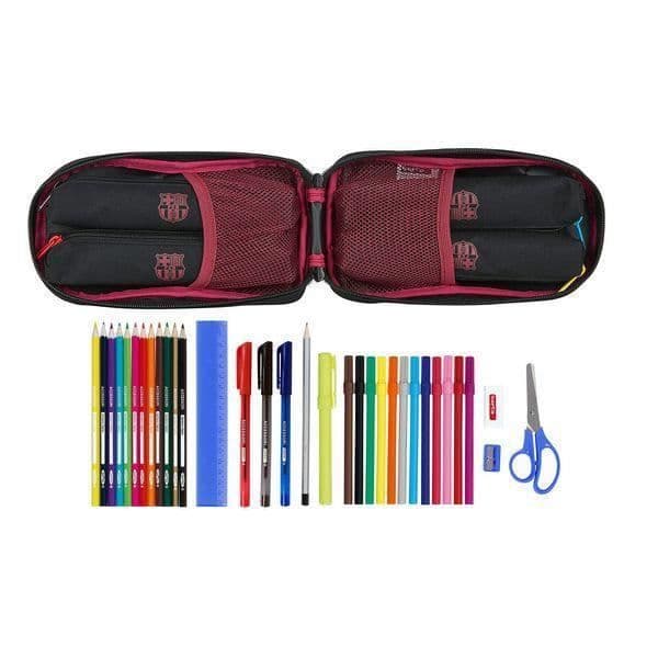 Barcelona Pennfodral Ryggsäck Svart (33 delar) - F.C. Barcelona - Barn - Polyester - 5 L
